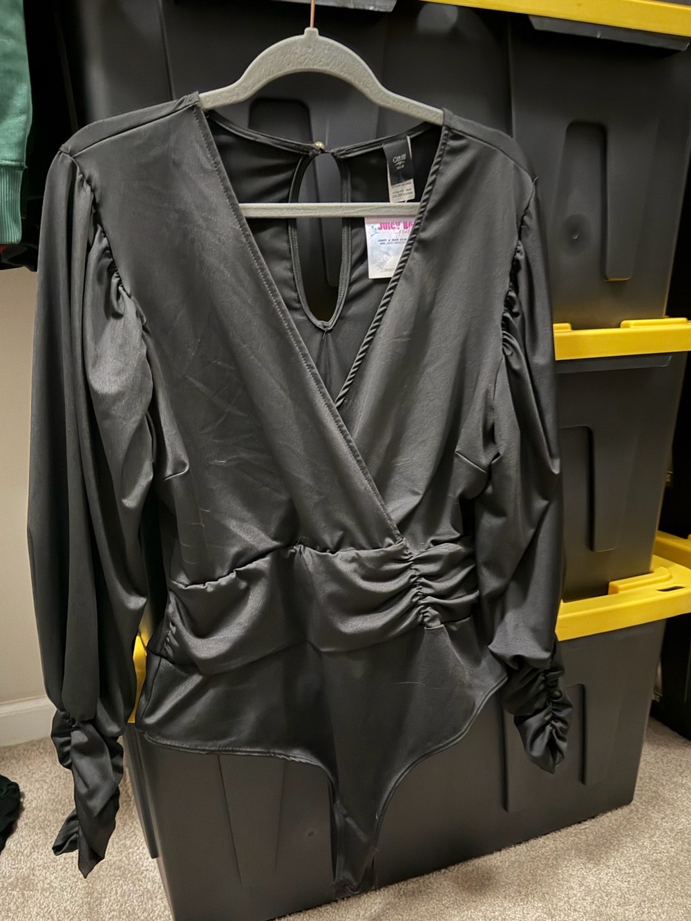 Black Wrap-Style Bodysuit - Picture 2 of 2